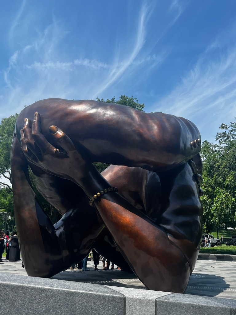 Close up of Embrace Statue in Boston Common