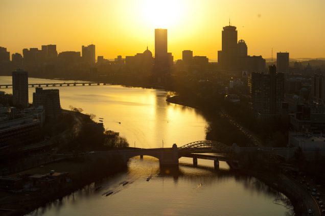 Sunrise over the Charles River Campus Photo by for Boston University Photography