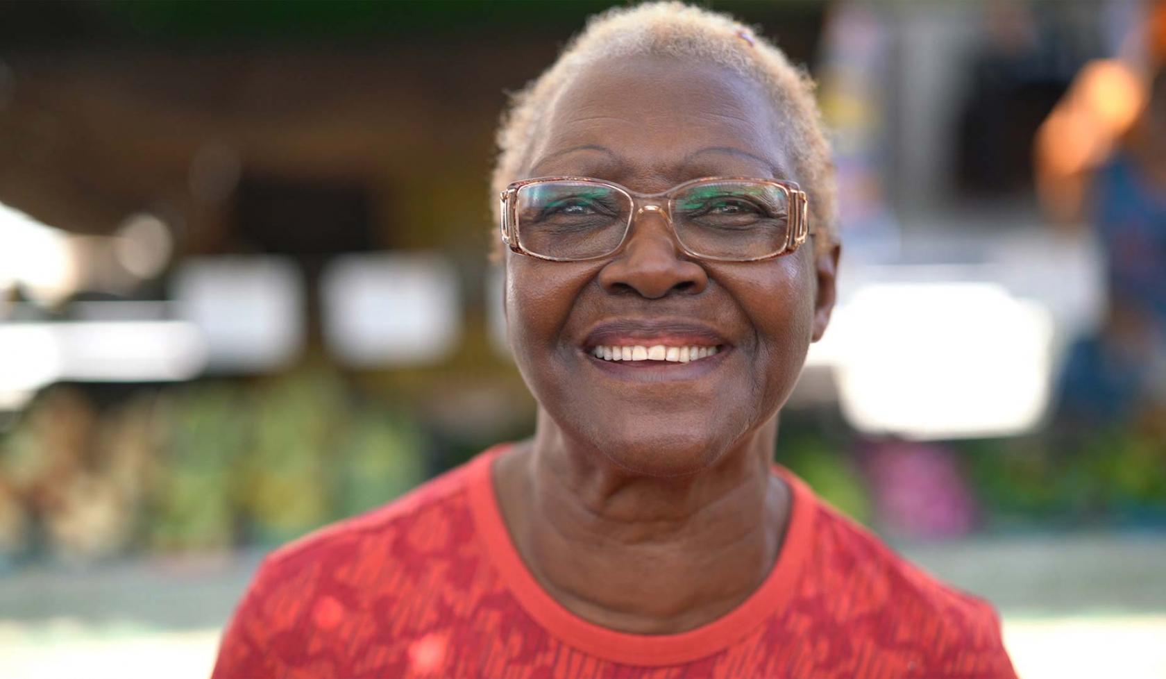Stock image of elderly, Black woman.
