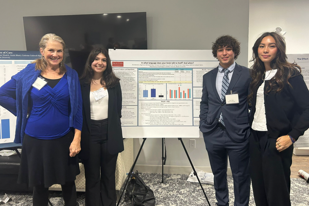 Interns at Caldwell-Harris Lab presenting at the 2025 NEPA conference