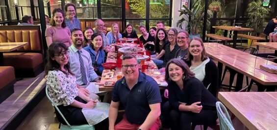 BUSPH alumni gather for a dinner at the International Society for Exposure Science in August 2023