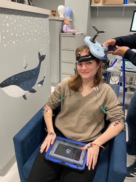 transcranial magnetic stimulation performed with a child