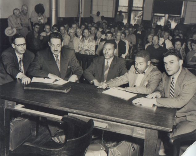 Irvin with his lawyers Alex Akerman, Thurgood Marshall, Paul Perkins and Jack Greenberg 
