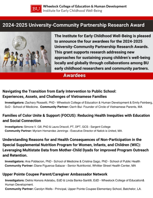 University-Community Partnership Awardees