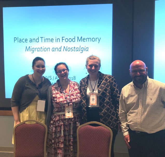 Ariana Gunderson chaired the session "Place and Time in food Memory: Migration and Nostalgia. " Panelists included fellow BU Gastronomy student Esther Martin, as well as Marken Kehren fro Loras College and Caroline Erb-Medina from City University of New York.