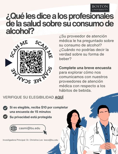 ¿Qué les dice a los profesionales de la salud sobre su consumo de alcohol? ¿Su proveedor de atención médica le ha pregutado sobre su consumo de alcohol? ¿Cuándo no podrías decir la verdad sobre su forma de beber? Complete una breve encuesta para explorar cómo nos comunicamos con nuestros proveedores de atención médica con respecto a los hábitos de bebida.