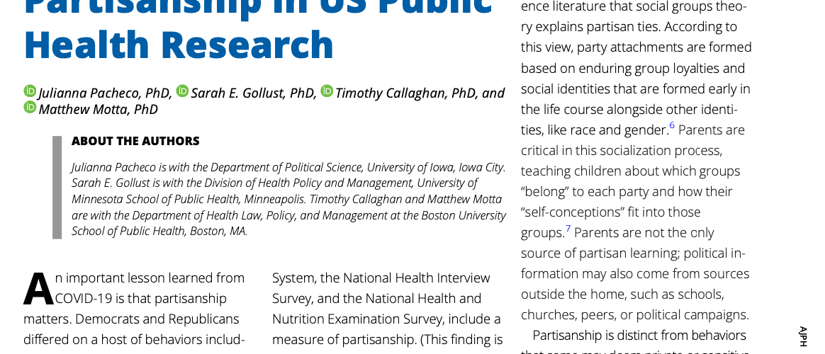 Thumbnail image for Measuring Partisanship in Public Health Research