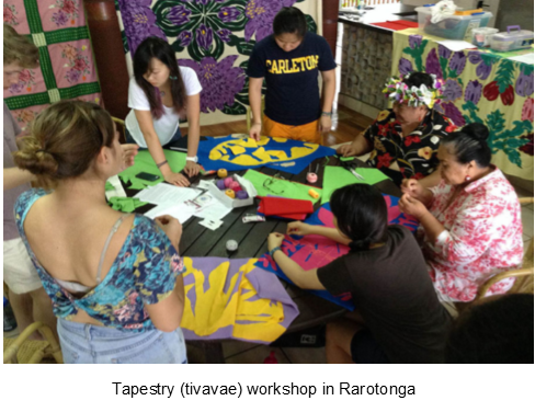 Tapestry (tivave) workshop in Rarotonga