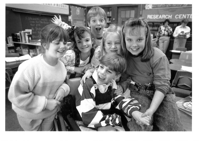 picture of students with severe disabilities with peers