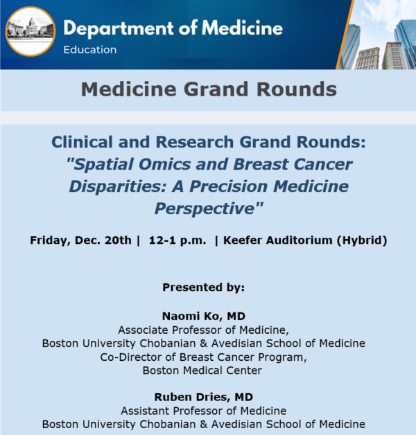 a poster describing the upcoming grand rounds talk