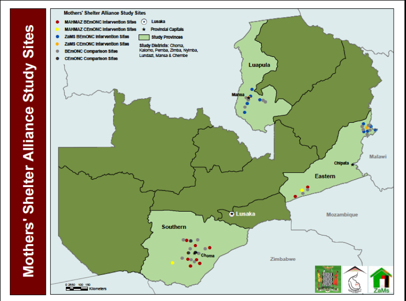 Map of Intervention and Comparison Sites Across MSA