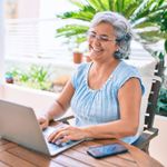 Participant completing a cognitive assessment on a tablet