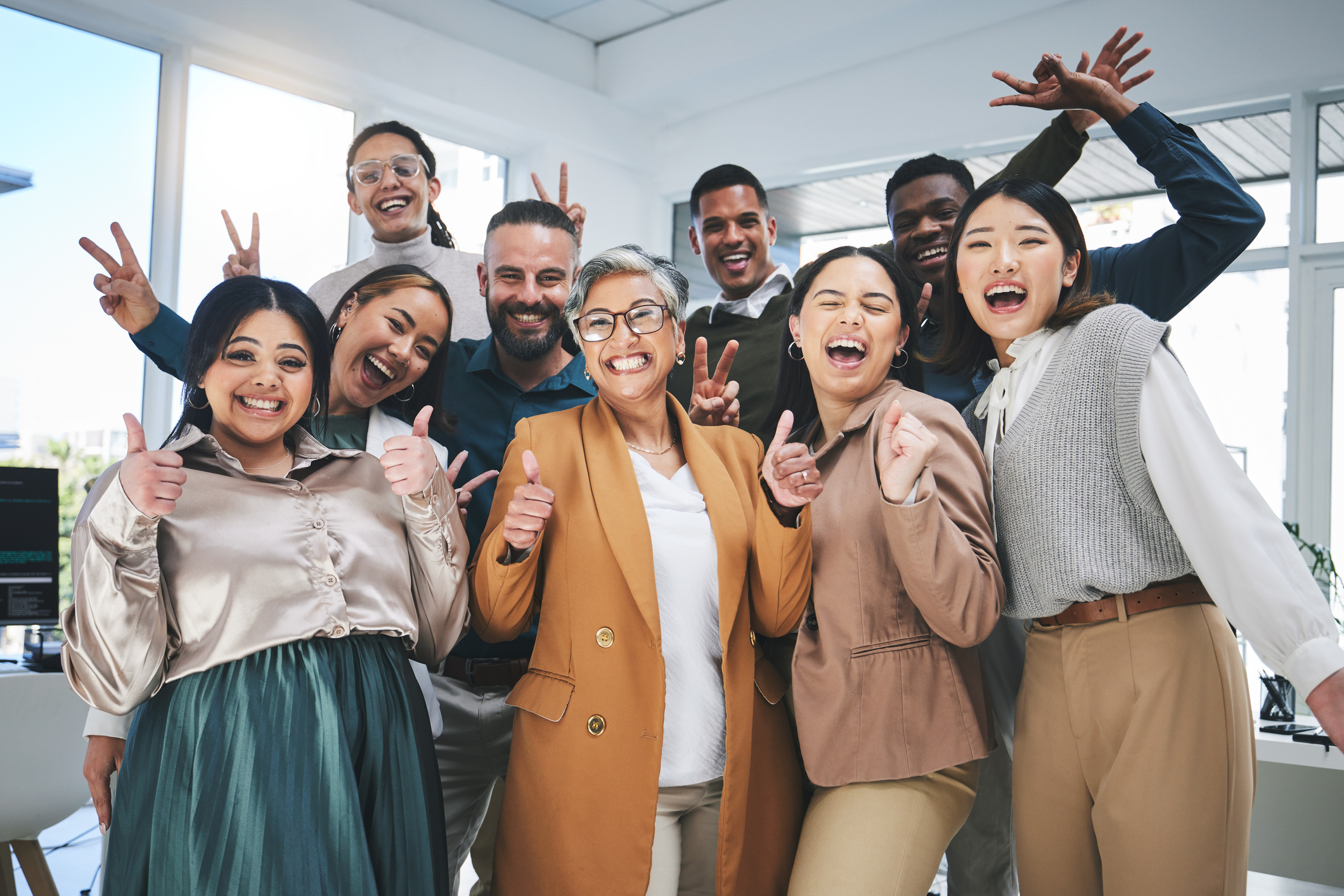 Group of happy trainees