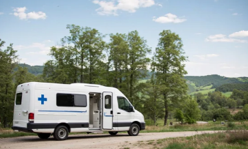 Mobile health van in rural setting