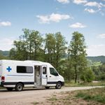 Mobile health van in rural setting