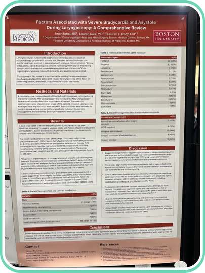 COSM 2026 Poster: Iqbal et al, "Factors Associated with Severe Bradycardia and Asystole During Laryngoscopy: A Comprehensive Review"