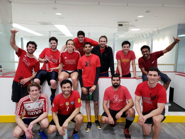 Facundo with Questrom's intramural soccer team.