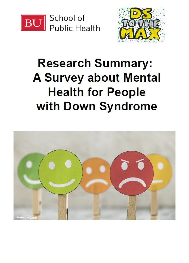 Research Summary: a survey about mental health for people with Down syndrome