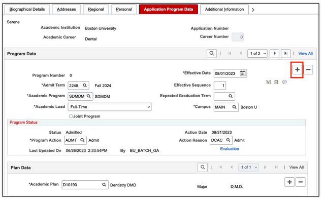 Image displays how to add a data row