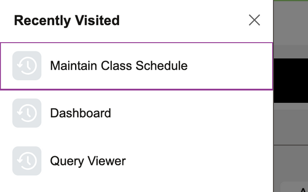 List of recently visited pages example