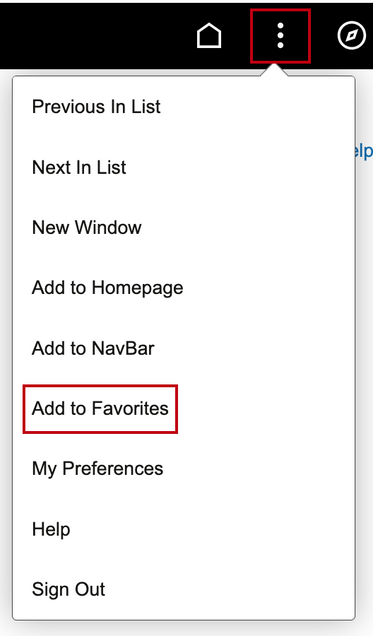 Menu displays from selecting the three dots, with Add to Favorites highlighted