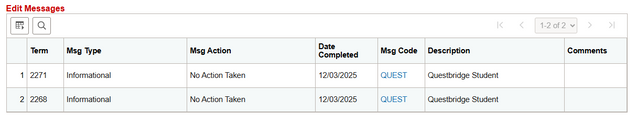 Edit Message section example.