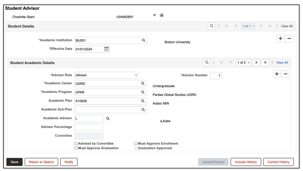 Staff: Advisor Assignments | Student Information System Training