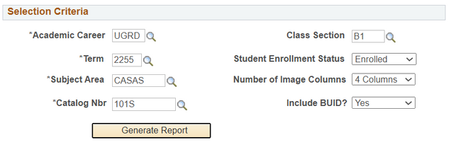 All Photo Class Roster search prompts