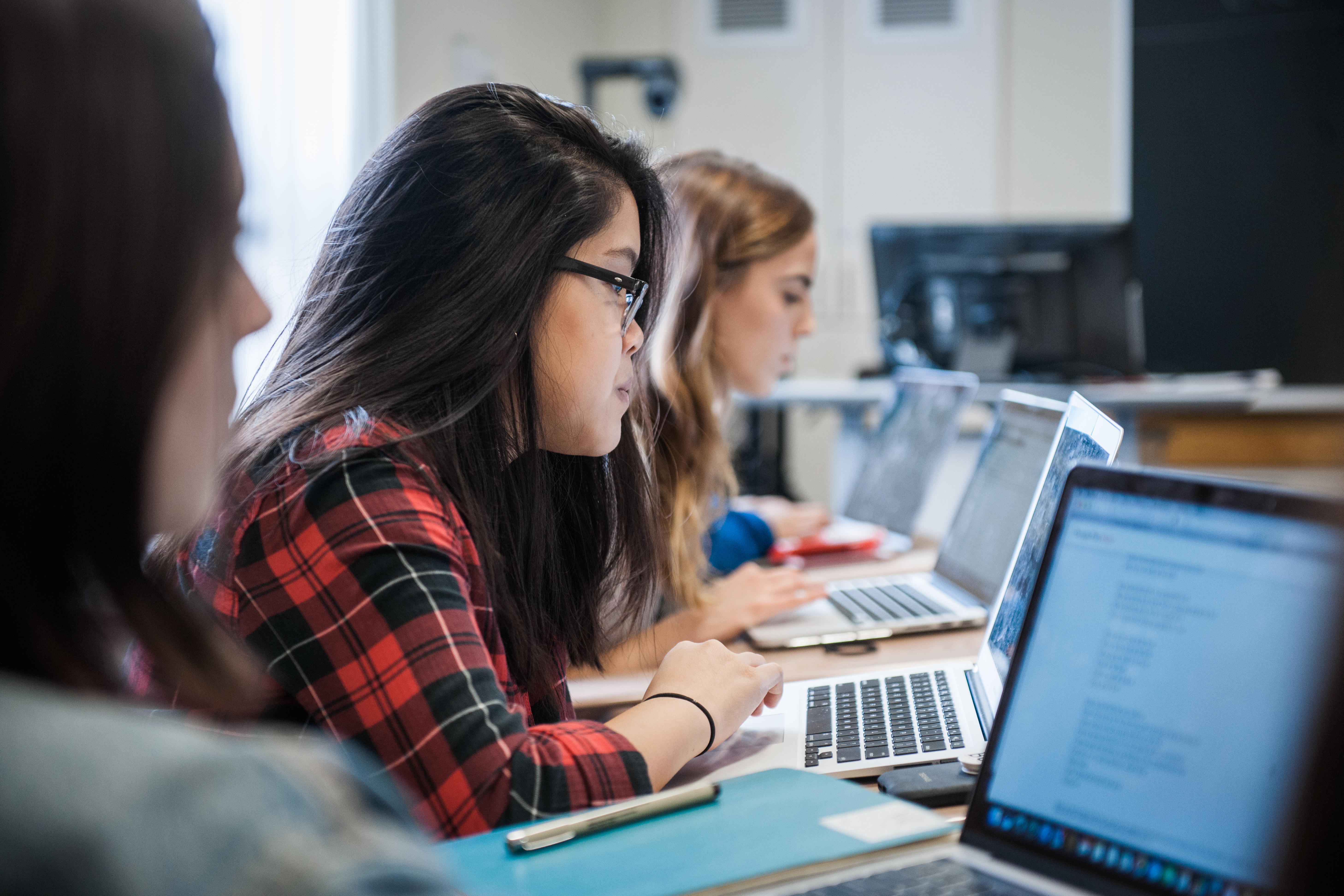 Students at computers