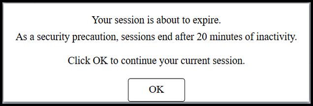 This image is a screenshot of the inactivity pop-up message in MyBU Student.