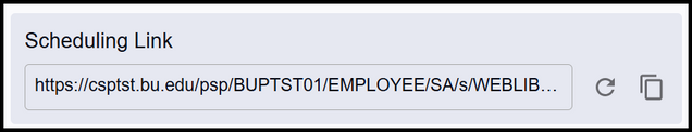 This image shows an example of a Scheduling Link.