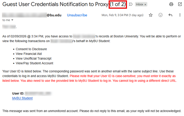 Guest User Credentials Email 1 of 2