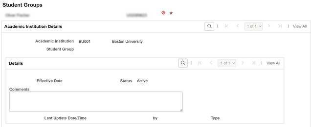 Example of Student Groups page for a student with no existing Student Groups assigned.