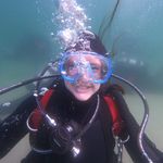 Cat Hauser in scuba gear
