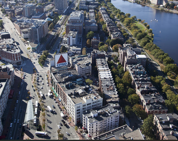 Aerial view of Kenmore square