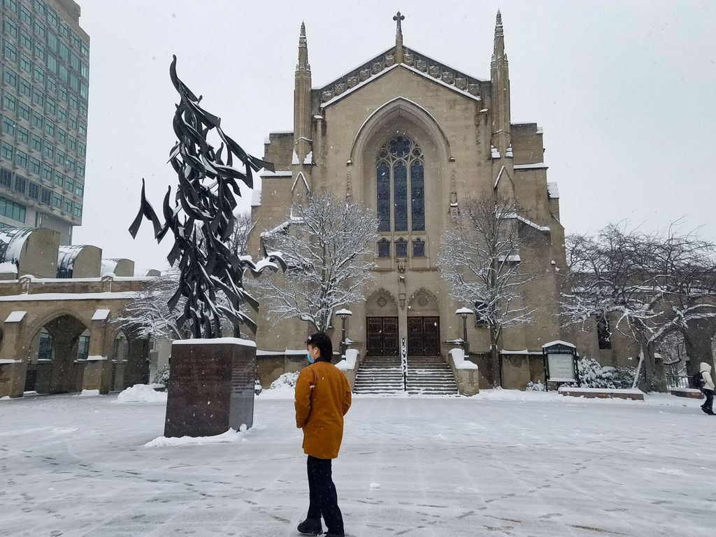 Snow on Marsh Plaza