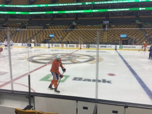 Gyrba partaking in morning skate before a game against the Boston Bruins.
